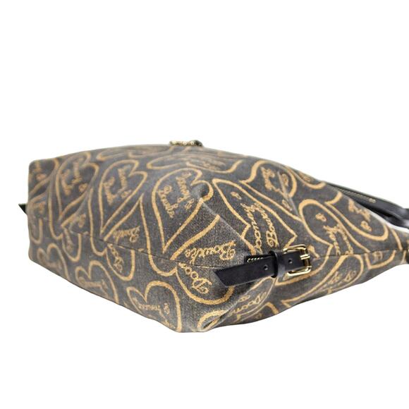 Vintage DOONEY & BOURKE Signature Hearts Anniversary Collection Gray Hobo Bag - Picture 6 of 11